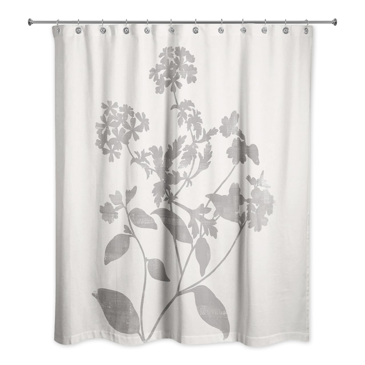 Neutral Distressed Florals 71" x 74" Shower Curtain